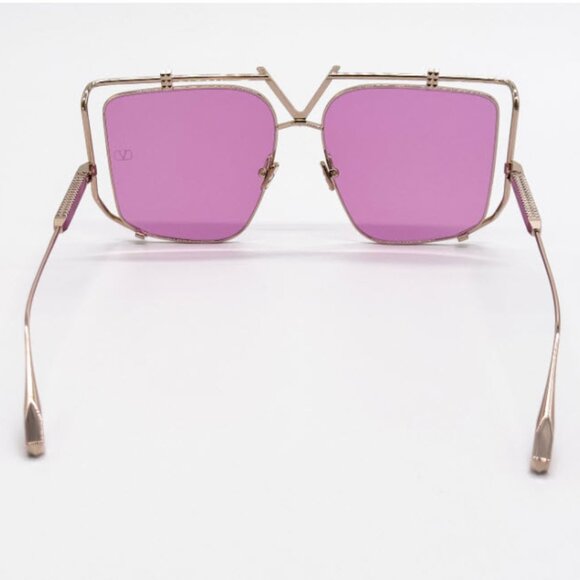 Auth New Valentino V-Light Gold Pink Oversized Sunglasses VLS116-C Celebrity - Picture 5 of 8